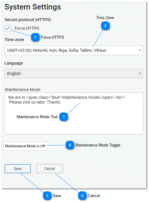 General tiHelpdesk instance Settings