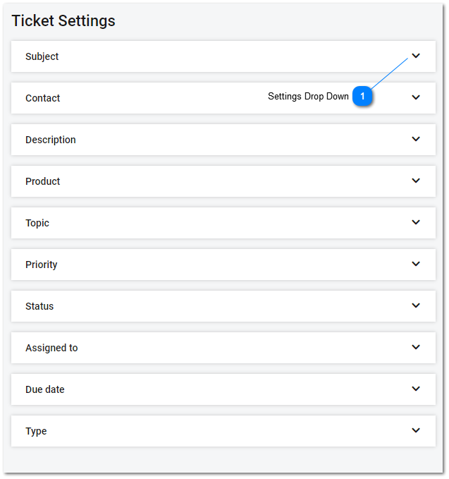 screenshot of help desk software admin module's ticket settings