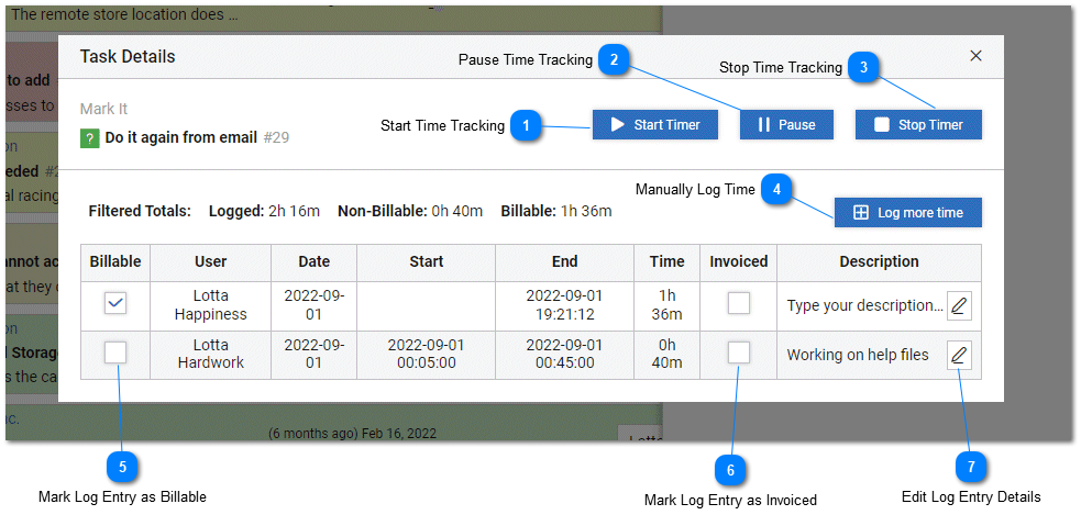 Edit Billable Hours Attached To Ticket Dialog