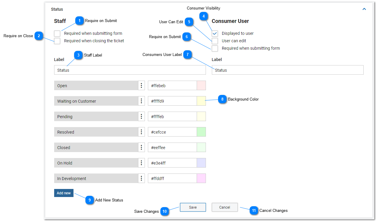 Task Status Settings and Options