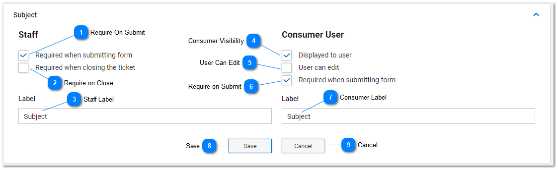 Task Subject Settings