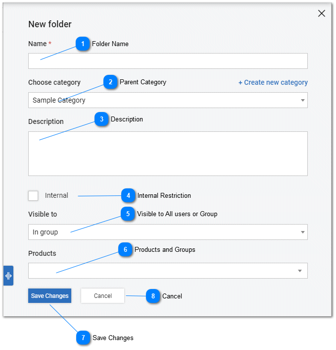 Knowledge Base - Categories and Folders