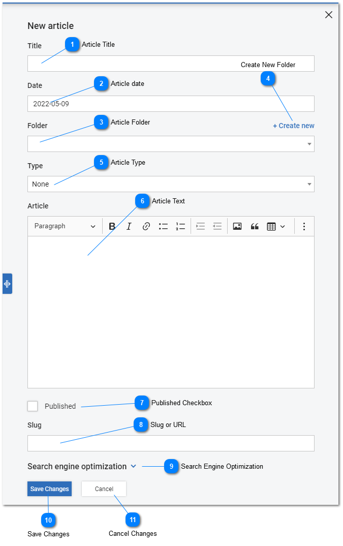 Knowledge Base- New Article