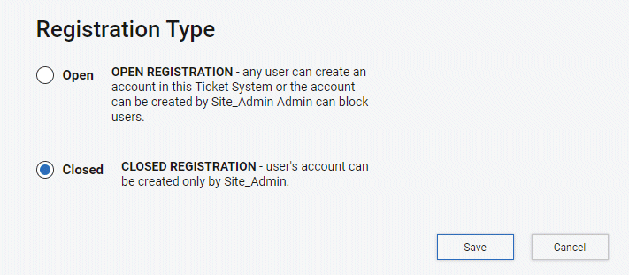 screenshot of help desk and ticket system configuration dialog