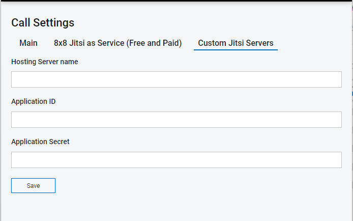 screenshot of help desk software's custom video conferencing server settings