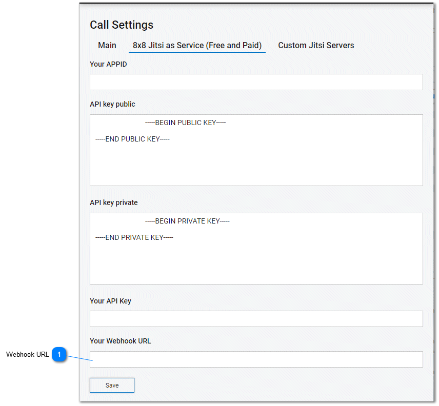 screenshot of video confercing settings that require an API key